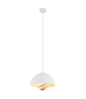 Piava Dome Pendant Ceiling Light White-Brown (Marble Colour) Cream White-1