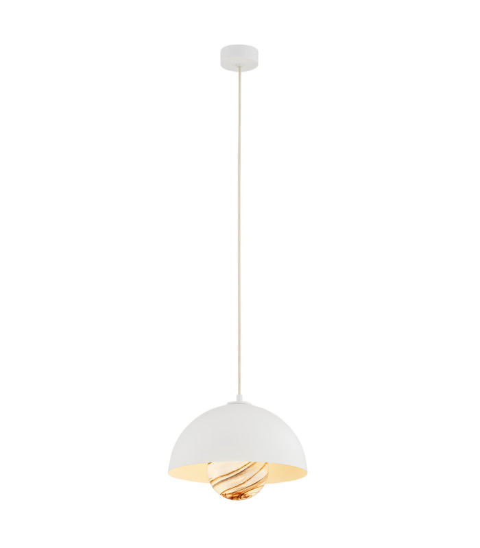 Piava Dome Pendant Ceiling Light White-Brown (Marble Colour) Cream White-1