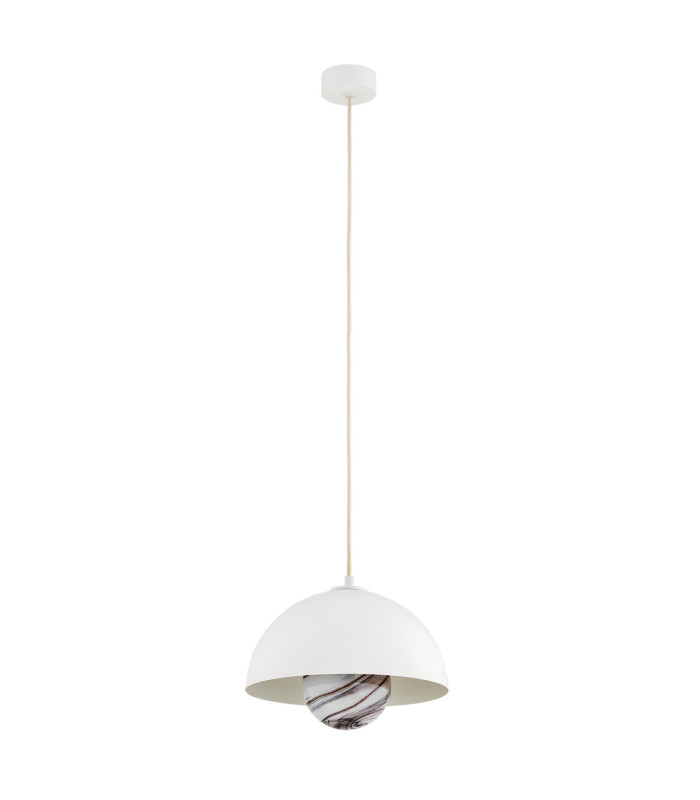 Piava Dome Pendant Ceiling Light White-Brown (Marble Colour) Cream White-2
