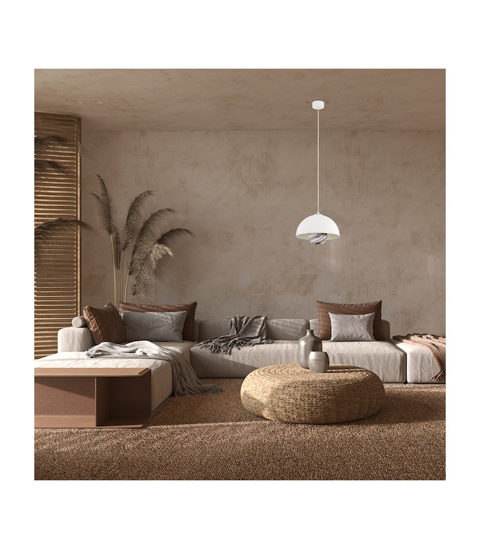 Piava Dome Pendant Ceiling Light White-Brown (Marble Colour) Cream White-7
