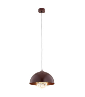 Piava Dome Pendant Ceiling Light White-Brown (Marble Colour) Chocolate Brown-1