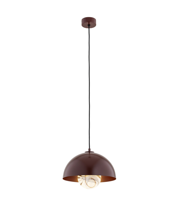 Piava Dome Pendant Ceiling Light White-Brown (Marble Colour) Chocolate Brown-1