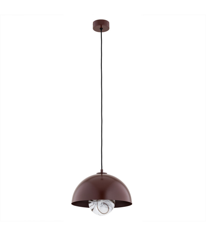 Piava Dome Pendant Ceiling Light White-Brown (Marble Colour) Chocolate Brown-2
