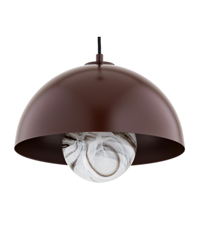 Piava Dome Pendant Ceiling Light White-Brown (Marble Colour) Chocolate Brown-3