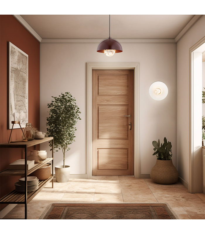 Piava Dome Pendant Ceiling Light White-Brown (Marble Colour) Chocolate Brown-7