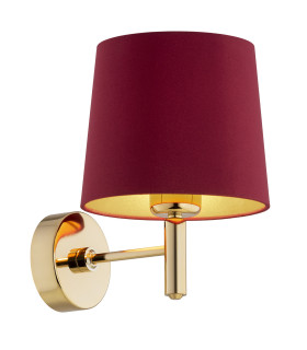 Ponte Plus Wall Lamp With Shade Red (Gold Inside) Dark Brass-1