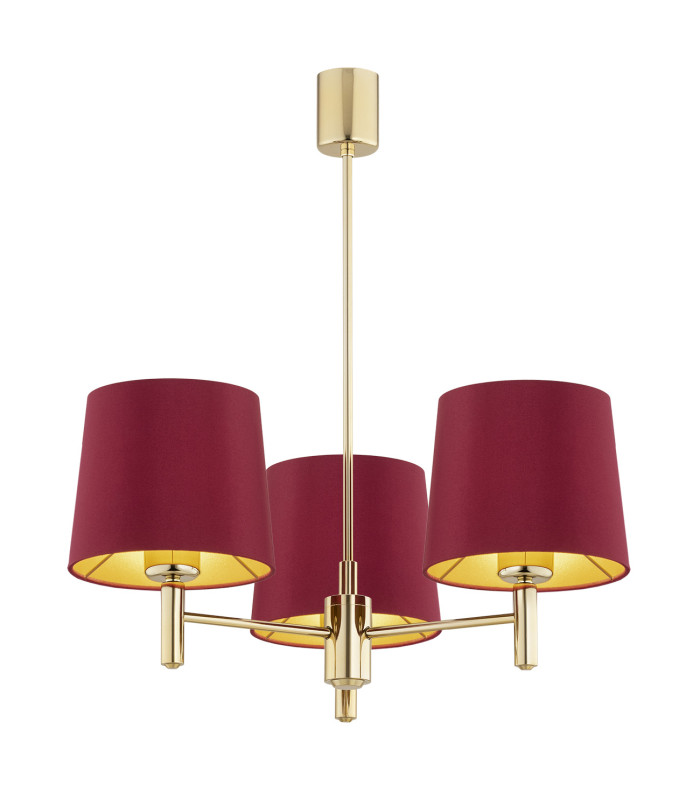 Ponte Plus Multi Arm Pendant Ceiling 3 Light Red (Gold Inside) Dark Brass-1