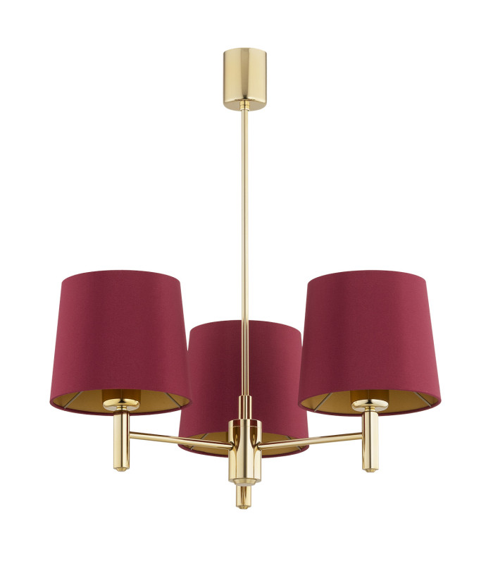 Ponte Plus Multi Arm Pendant Ceiling 3 Light Red (Gold Inside) Dark Brass-2