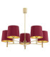 Ponte Plus Multi Arm Pendant Ceiling 5 Light Red (Gold Inside) Dark Brass-1