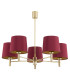 Ponte Plus Multi Arm Pendant Ceiling 5 Light Red (Gold Inside) Dark Brass-2