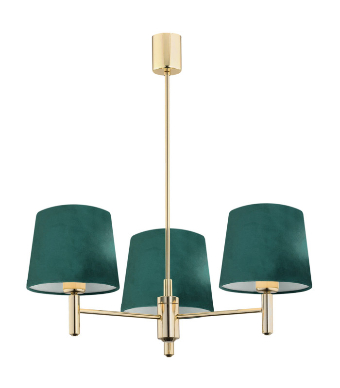 Ponte Plus Multi Arm Pendant Ceiling 3 Light Green Dark Brass Steel-1
