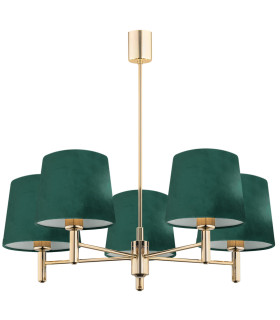 Ponte Plus Multi Arm Pendant Ceiling 5 Light Green Dark Brass Steel-1