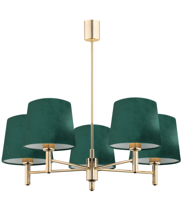 Ponte Plus Multi Arm Pendant Ceiling 5 Light Green Dark Brass Steel-1