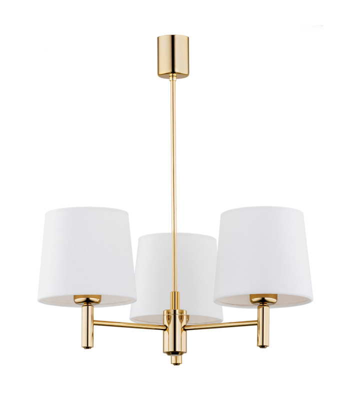 Ponte Plus Multi Arm Pendant Ceiling 3 Light Cream Dark Brass Steel-3
