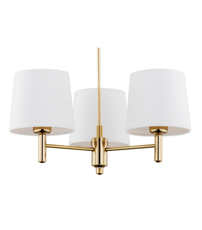 Ponte Plus Multi Arm Pendant Ceiling 3 Light Cream Dark Brass Steel-4