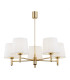 Ponte Plus Multi Arm Pendant Ceiling 5 Light Cream Dark Brass Steel-1