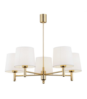 Ponte Plus Multi Arm Pendant Ceiling 5 Light Cream Dark Brass Steel-1
