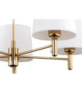 Ponte Plus Multi Arm Pendant Ceiling 5 Light Cream Dark Brass Steel-2