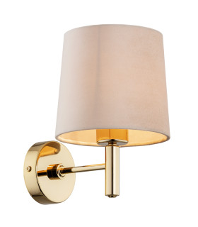 Ponte Plus Wall Lamp With Shade Beige Dark Brass Steel-1