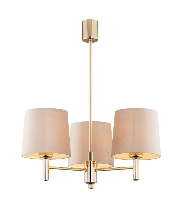 Ponte Plus Multi Arm Pendant Ceiling 3 Light Beige Dark Brass Steel-1