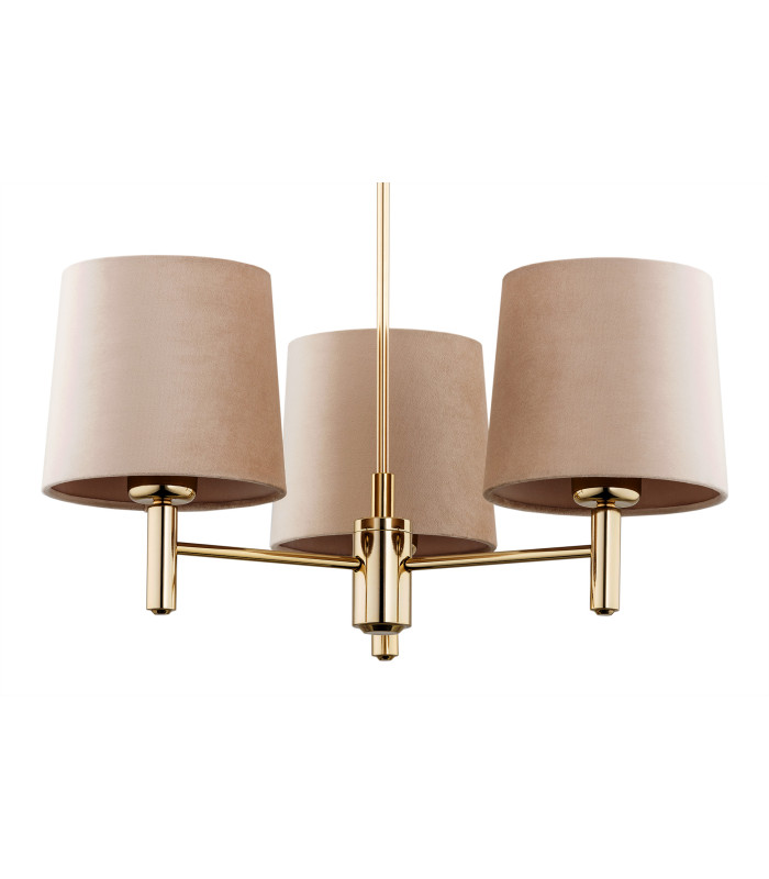 Ponte Plus Multi Arm Pendant Ceiling 3 Light Beige Dark Brass Steel-2