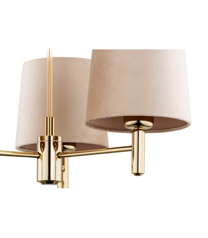 Ponte Plus Multi Arm Pendant Ceiling 3 Light Beige Dark Brass Steel-3
