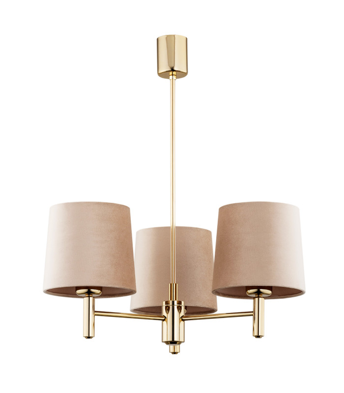 Ponte Plus Multi Arm Pendant Ceiling 3 Light Beige Dark Brass Steel-4