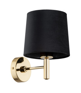 Ponte Plus Wall Lamp With Shade Black Dark Brass Steel-2