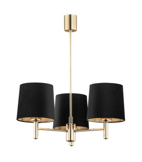 Ponte Plus Multi Arm Pendant Ceiling 3 Light Black Dark Brass Steel-1