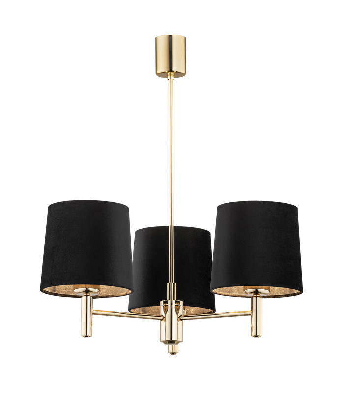 Ponte Plus Multi Arm Pendant Ceiling 3 Light Black Dark Brass Steel-1