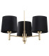 Ponte Plus Multi Arm Pendant Ceiling 3 Light Black Dark Brass Steel-2