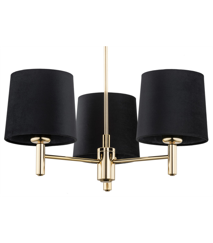 Ponte Plus Multi Arm Pendant Ceiling 3 Light Black Dark Brass Steel-2