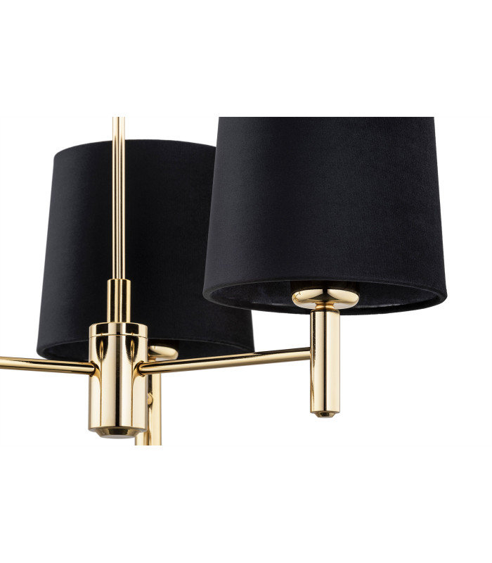 Ponte Plus Multi Arm Pendant Ceiling 3 Light Black Dark Brass Steel-3