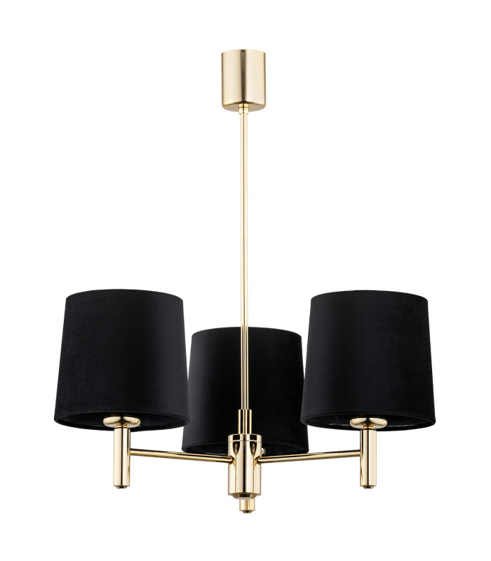 Ponte Plus Multi Arm Pendant Ceiling 3 Light Black Dark Brass Steel-4