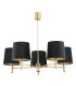Ponte Plus Multi Arm Pendant Ceiling 5 Light Black Dark Brass Steel-1