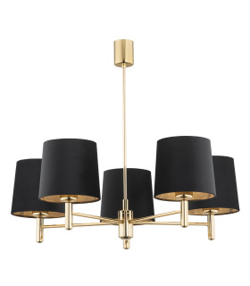 Ponte Plus Multi Arm Pendant Ceiling 5 Light Black Dark Brass Steel-1
