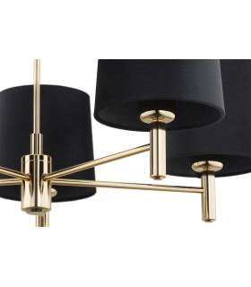 Ponte Plus Multi Arm Pendant Ceiling 5 Light Black Dark Brass Steel-2