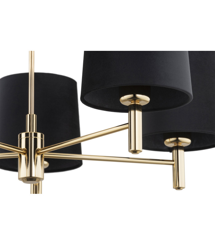 Ponte Plus Multi Arm Pendant Ceiling 5 Light Black Dark Brass Steel-2