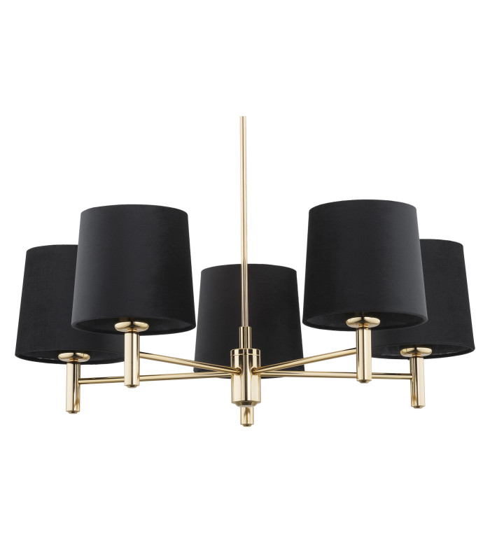 Ponte Plus Multi Arm Pendant Ceiling 5 Light Black Dark Brass Steel-3