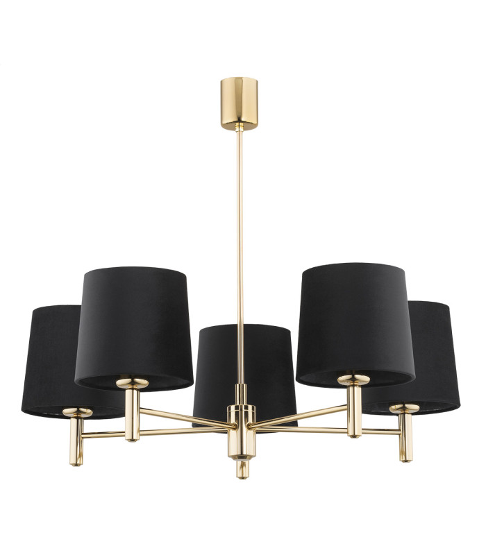 Ponte Plus Multi Arm Pendant Ceiling 5 Light Black Dark Brass Steel-4
