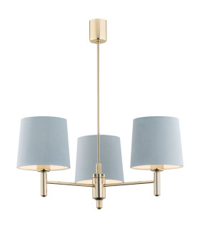 Ponte Multi Arm Pendant Ceiling 3 Light Blue Dark Brass Steel-1