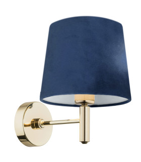 Ponte Wall Lamp With Shade Navy Blue Dark Brass Steel-1
