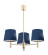 Ponte Multi Arm Pendant Ceiling 3 Light Navy Blue Dark Brass Steel-1