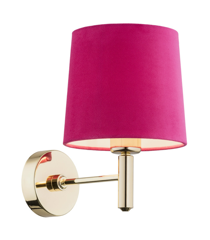 Ponte Wall Lamp With Shade Pink Dark Brass Steel-1