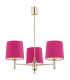Ponte Multi Arm Pendant Ceiling 3 Light Pink Dark Brass Steel-1