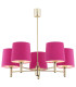 Ponte Multi Arm Pendant Ceiling 5 Light Pink Dark Brass Steel-1