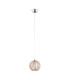 Portoryko 17cm Wire Frame Pendant Ceiling Light Light Brown Chrome-1