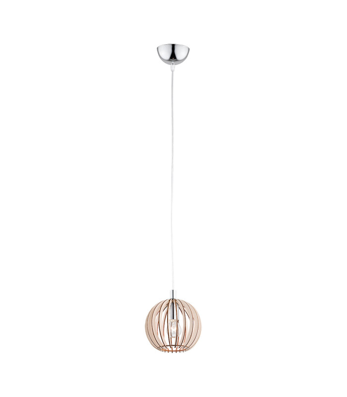 Portoryko 17cm Wire Frame Pendant Ceiling Light Light Brown Chrome-1