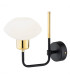 Ravello Outdoor Globe Wall Lamp Opal Matt Black Structure Brass Elements-1