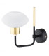Ravello Outdoor Globe Wall Lamp Opal Matt Black Structure Brass Elements-2